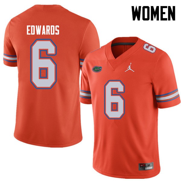 Jordan Brand Women #6 Brian Edwards Florida Gators College Football Jerseys Orange